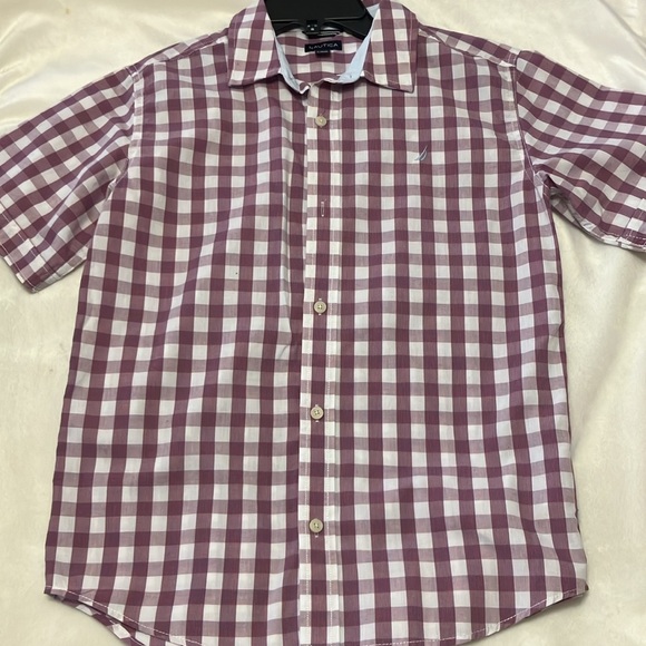 NWOT Boys 16 bundle Nautica Shortsleeve plaid top, blue long sleeve, CP pants - Picture 2 of 6